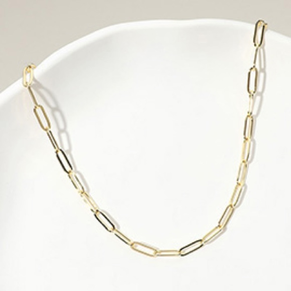 Paperclip 14KGP Chain Necklace